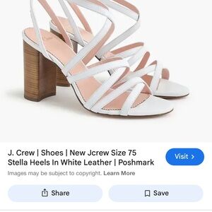 J. Crew White Strappy Leather Heels